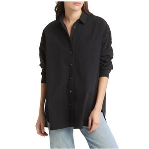 NWT Madewell Black Signature Poplin Oversized Shirt